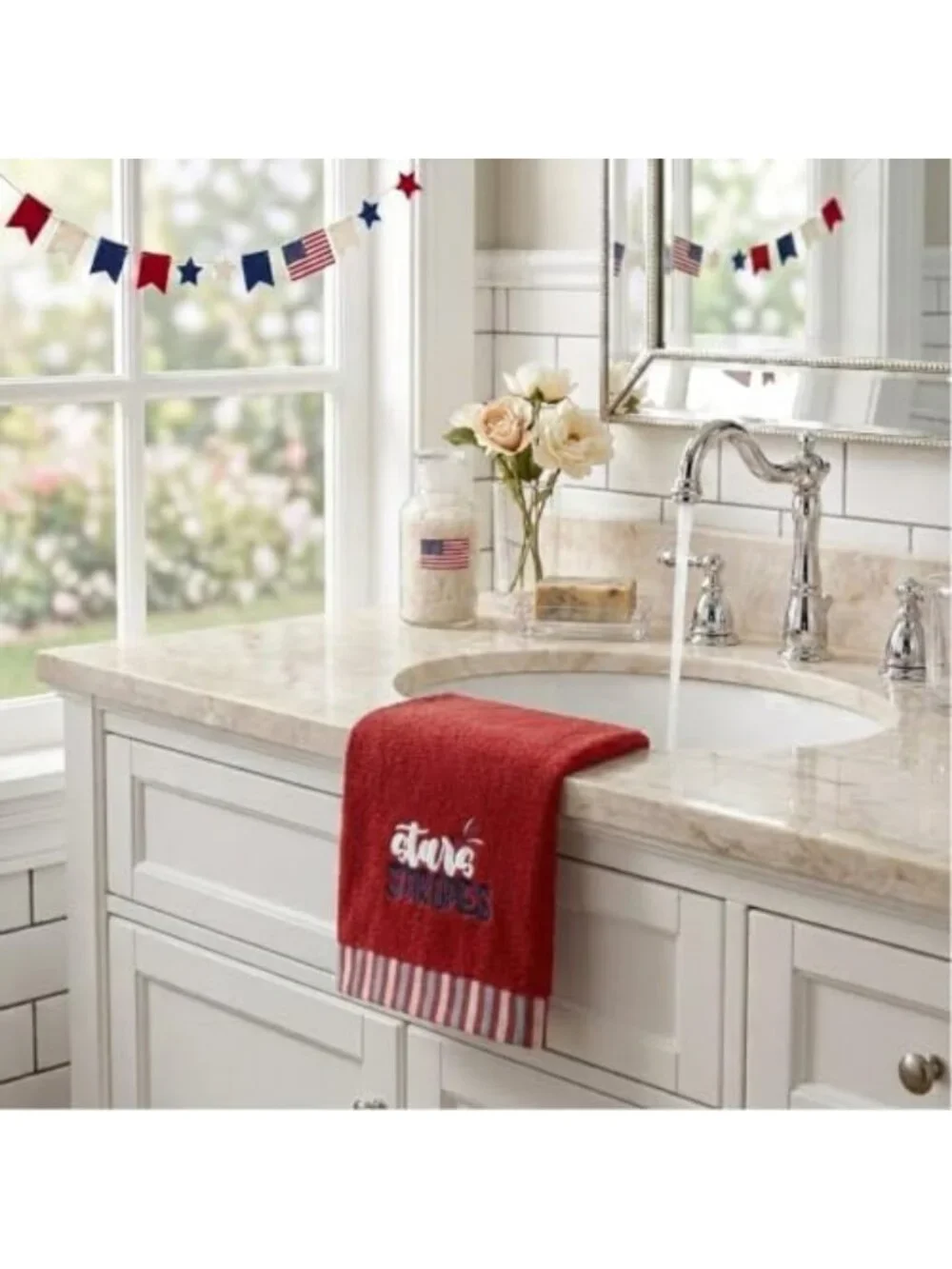 Soft & Absorbent Embroidered Hand Towel Set - 2 Pack, Perfect for Home & Bath